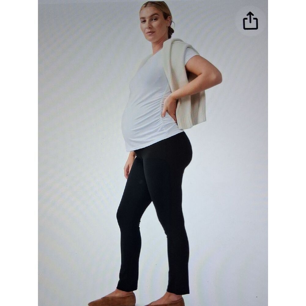 Ingrid & Isabel XL Ponte Pant Over The Belly Black Power Stretch Pants New
